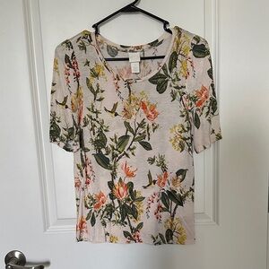 Floral Print Short Sleeve Top